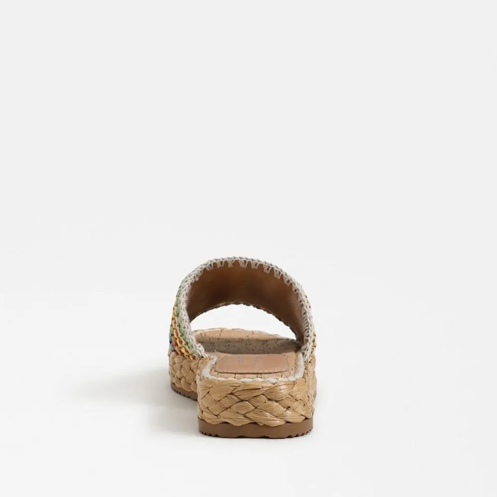 Sale Wallis Platform Slide Rainbow Weave Sandal