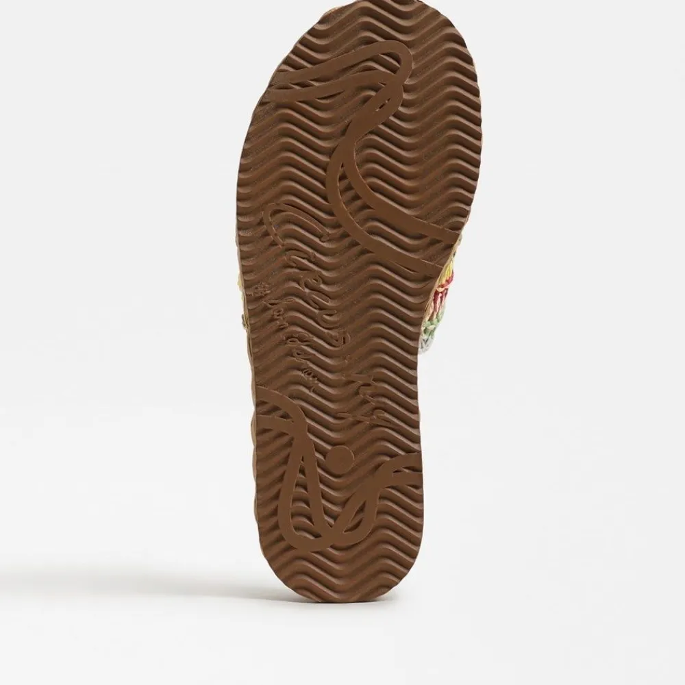 Sale Wallis Platform Slide Rainbow Weave Sandal