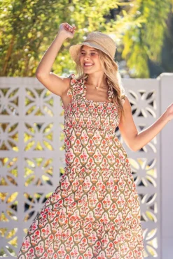 Outlet Brayden Dress Garden Lattice Midi