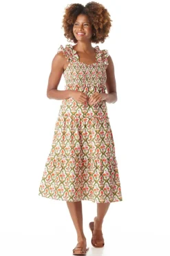Outlet Brayden Dress Garden Lattice Midi