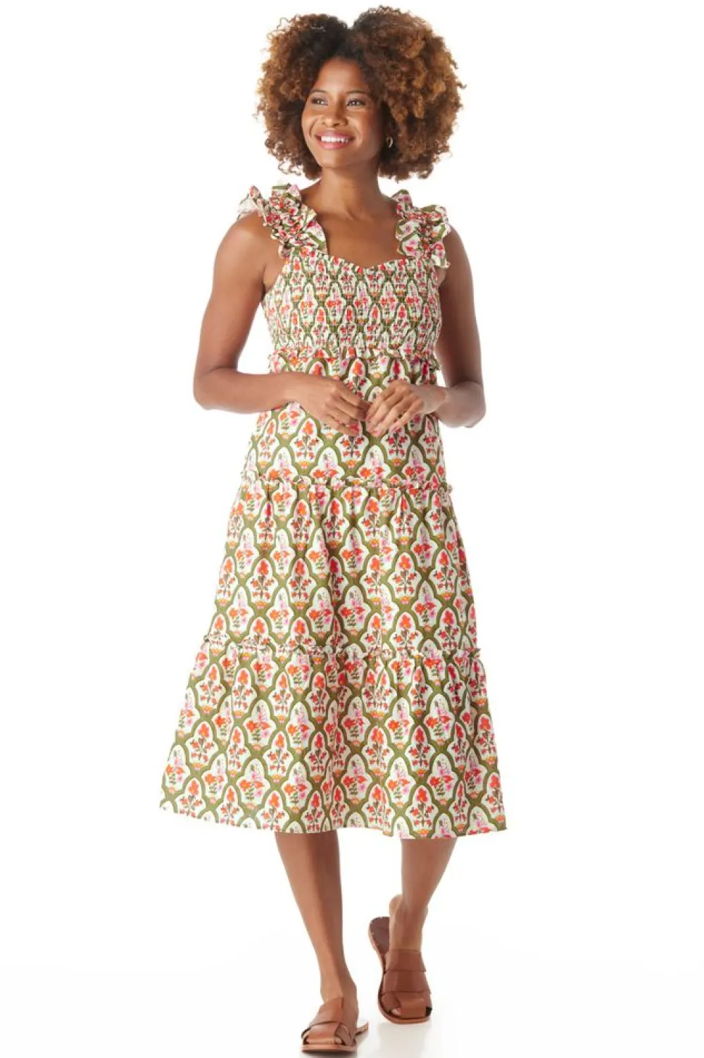 Outlet Brayden Dress Garden Lattice Midi