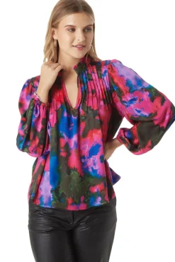 Store Gabby Blouse Blurred Floral Blouses