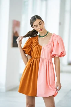 Sale Raines Dress Salmon/Clay Mini