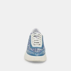 Shop Dolen Navy Multi Woven Sneakers Sneaker