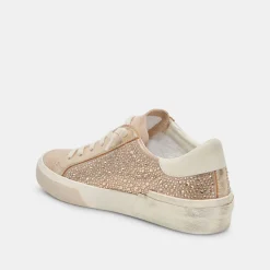 Flash Sale Zina Crystal Gold Suede Sneaker