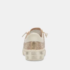 Flash Sale Zina Crystal Gold Suede Sneaker