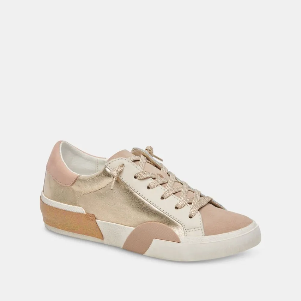Hot Zina Gold Leather Sneaker