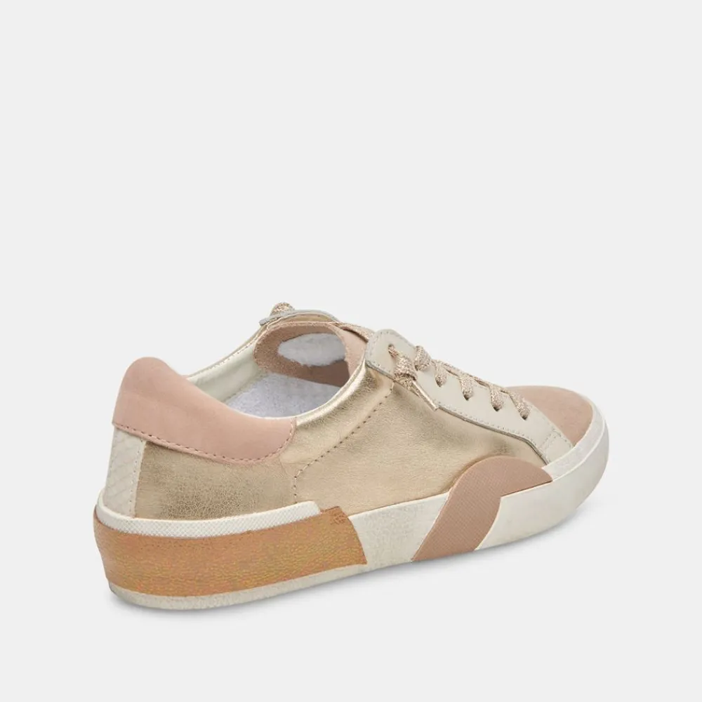 Hot Zina Gold Leather Sneaker