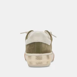 Shop Zina Plush Moss Perforated Suede Sneaker