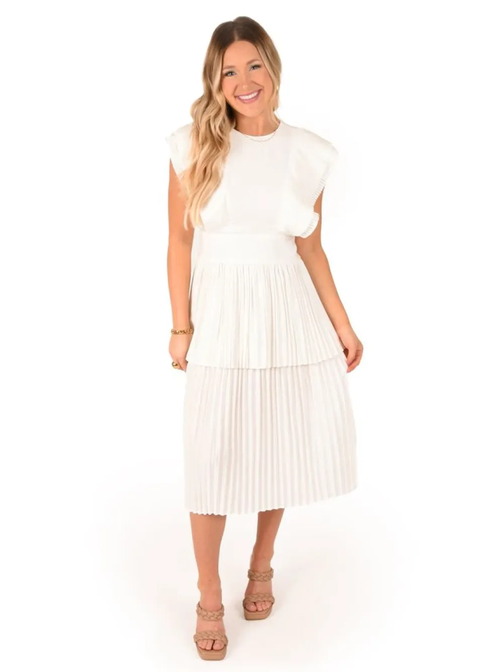 Cheap Chloe Dress White Linen Midi