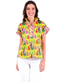Hot Poppy Pullover Peekaboo Blouses