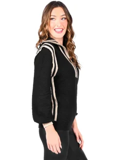 Hot Poppy Pullover Sweater Black Monogram Sweaters