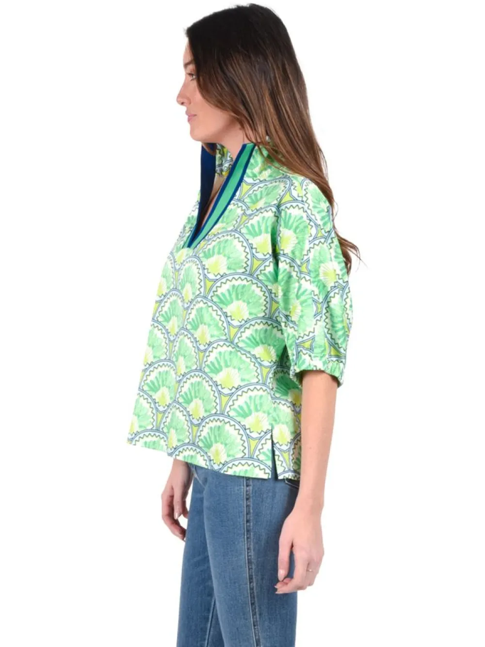 Discount Poppy Top Deco Palm Blouses