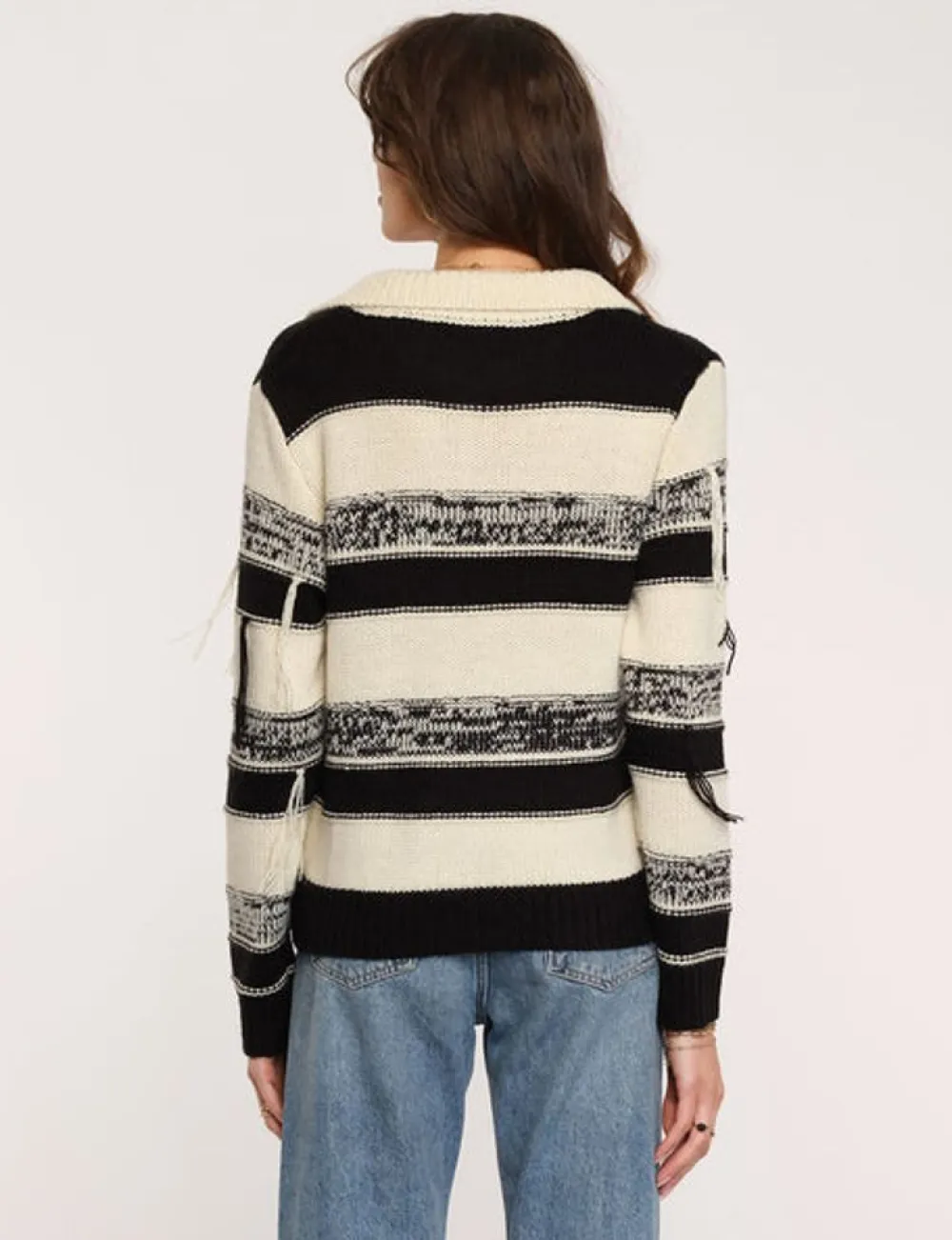 Shop Joy Sweater In Ivory Stripe Sweaters