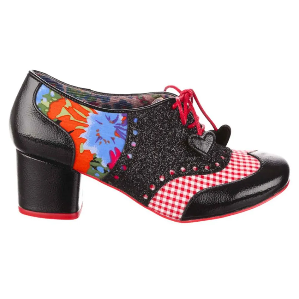 Online Clara Bow Black Floral Loafers/Oxfords
