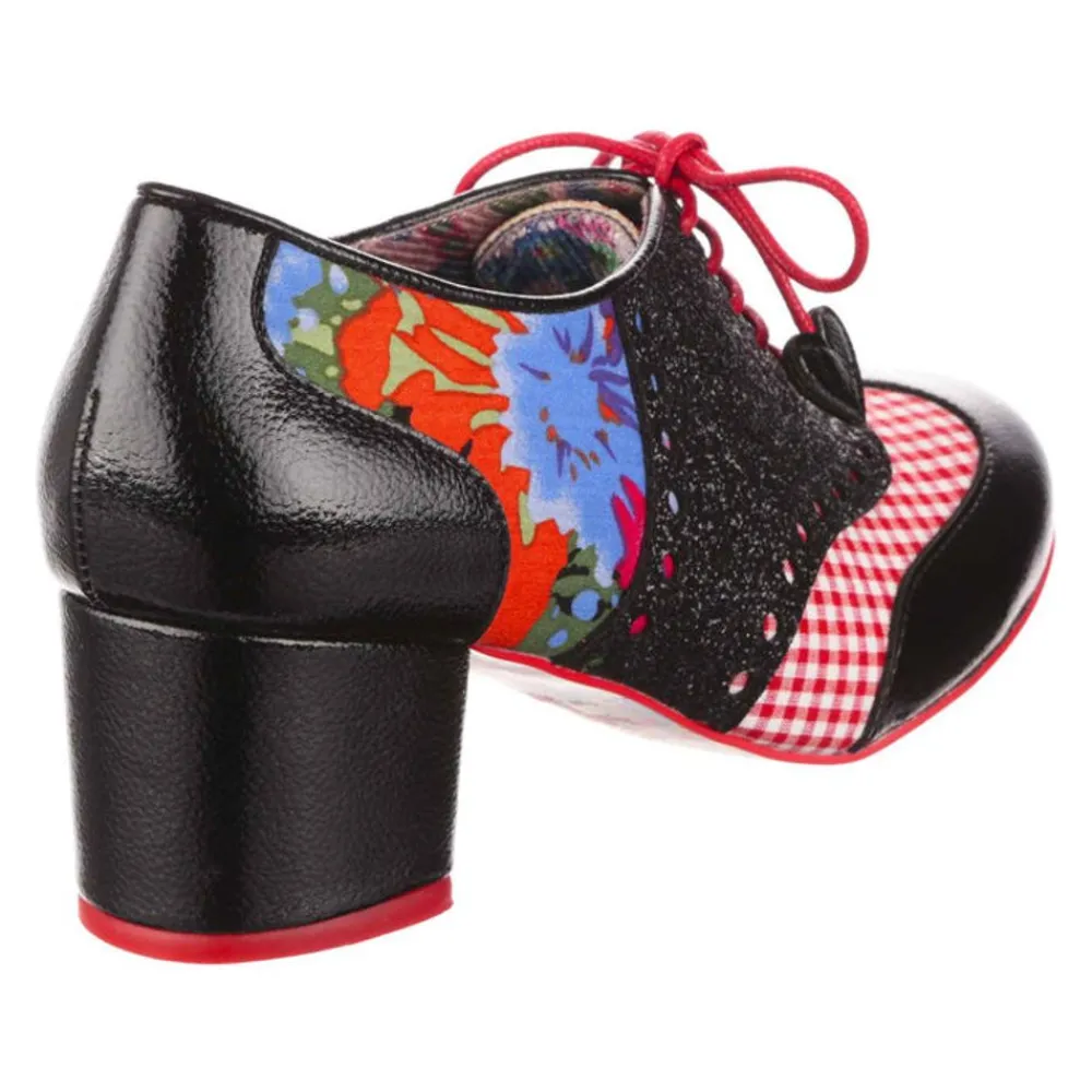 Online Clara Bow Black Floral Loafers/Oxfords