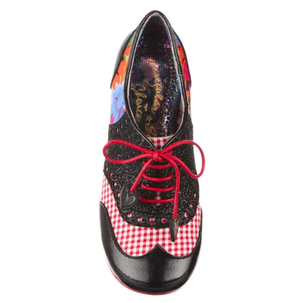 Online Clara Bow Black Floral Loafers/Oxfords