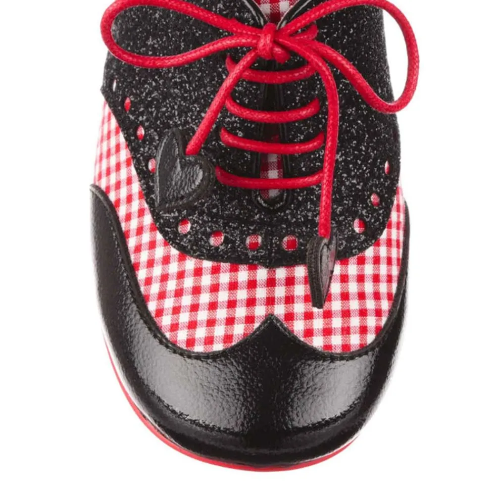 Online Clara Bow Black Floral Loafers/Oxfords