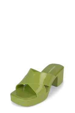 Cheap Bubblegum Lime Green Sandal