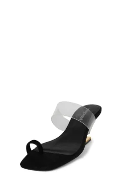 Cheap Calculate Black Suede Sandal Sandal