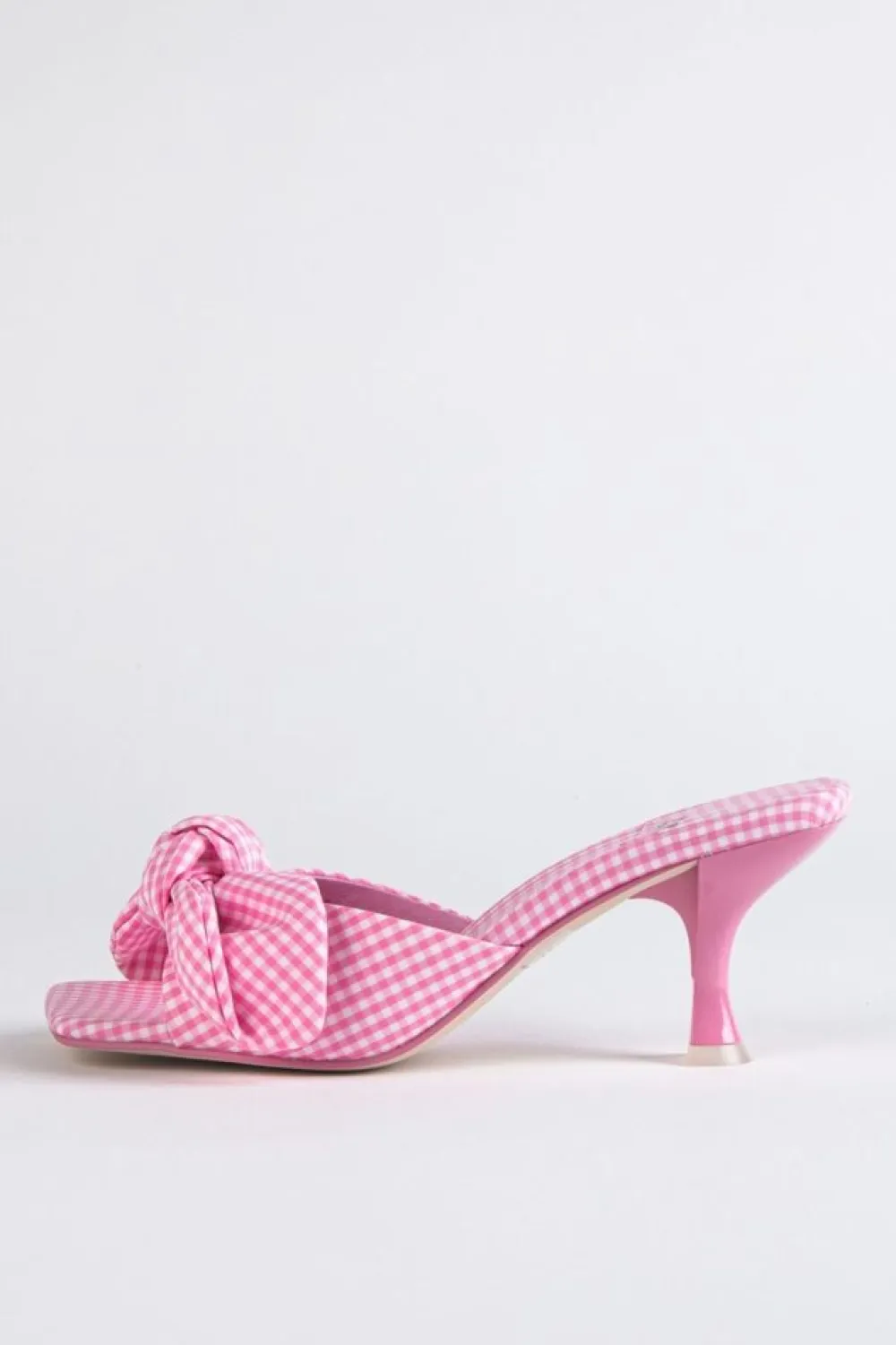 Best Sale Mr Big Bow Pink Gingham Heel