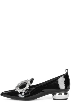 Hot Viona Black Patent Loafers/Oxfords