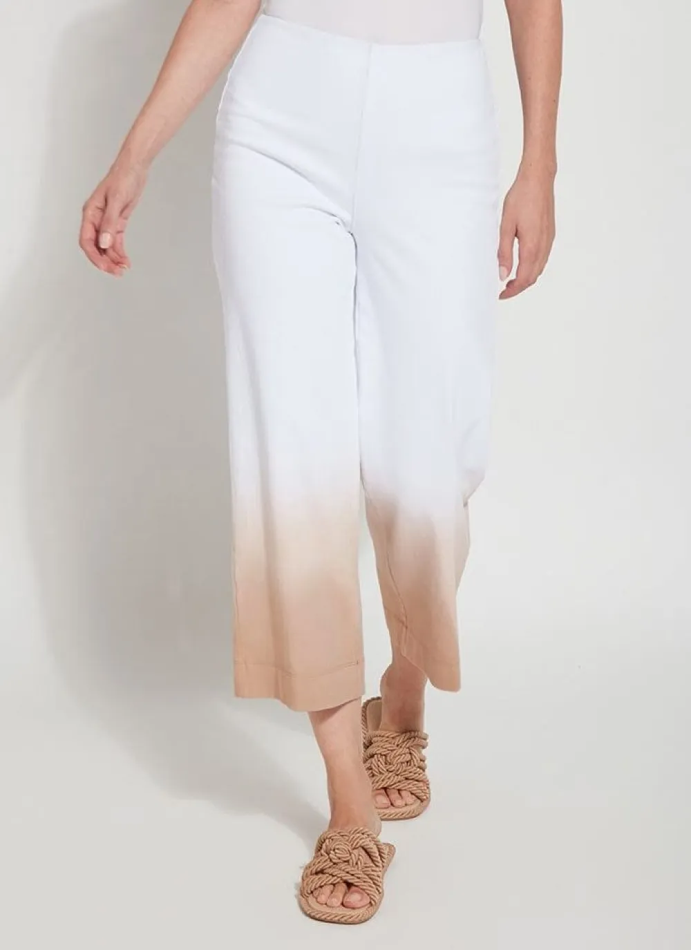 Flash Sale Dip Dye Ombre Wide Leg Crop Jeans
