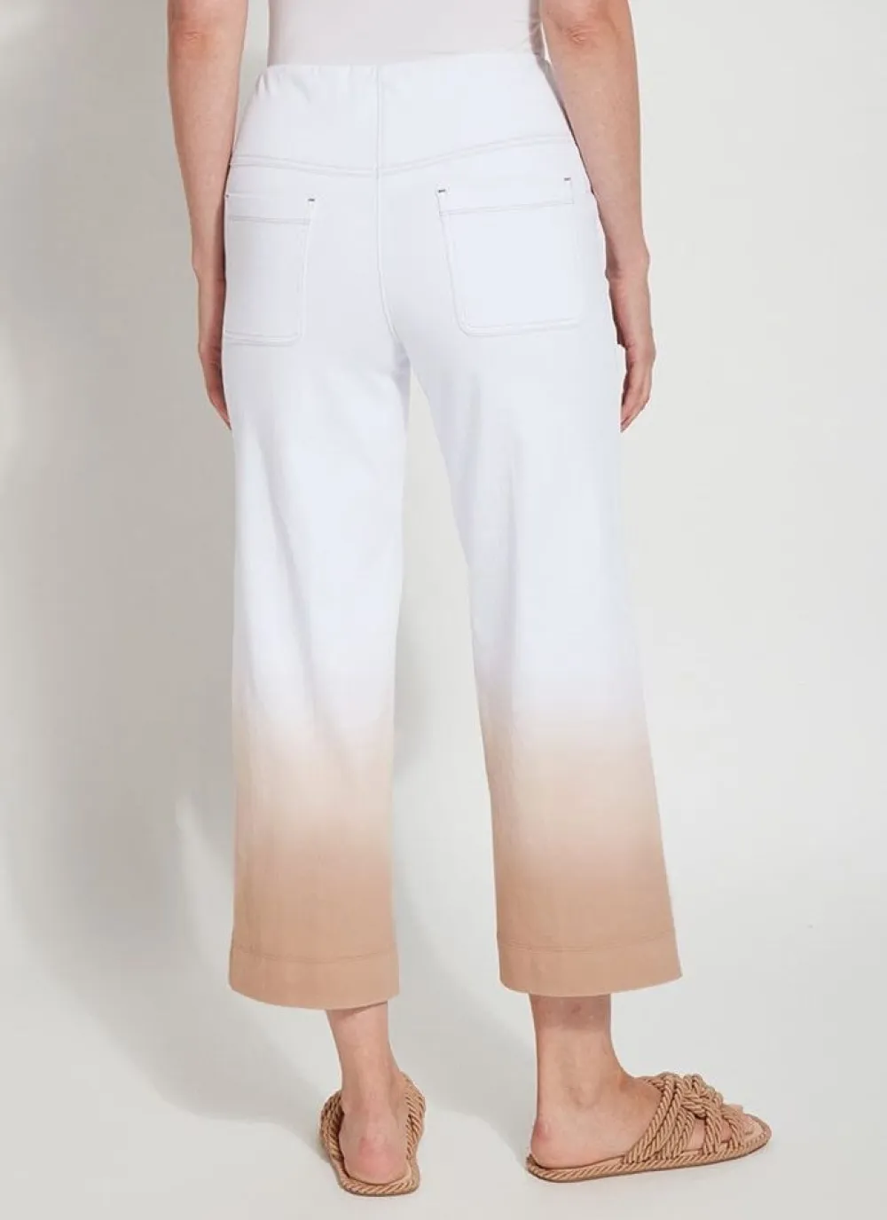 Flash Sale Dip Dye Ombre Wide Leg Crop Jeans