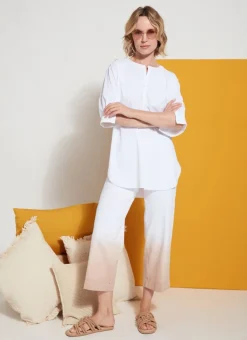 Flash Sale Dip Dye Ombre Wide Leg Crop Jeans