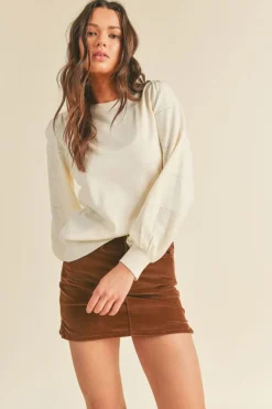 Cheap &Merci Pointelle Puff Sleeve Sweater Sweaters