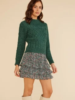 Online Kira Green Knit Jumper Sweaters