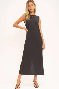 Hot Gigi Vintage Wash Seamed Dress Maxi