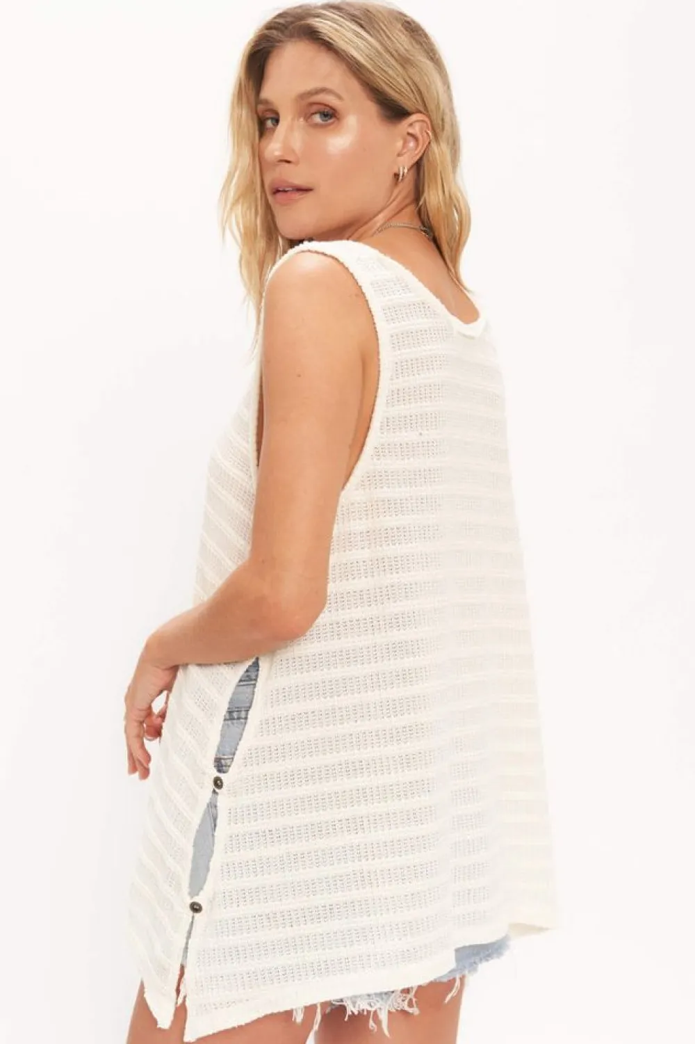 Shop Runaway Stripe Washed Tank Tanks