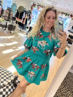 Store Green Horse & Jockey Dress Mini