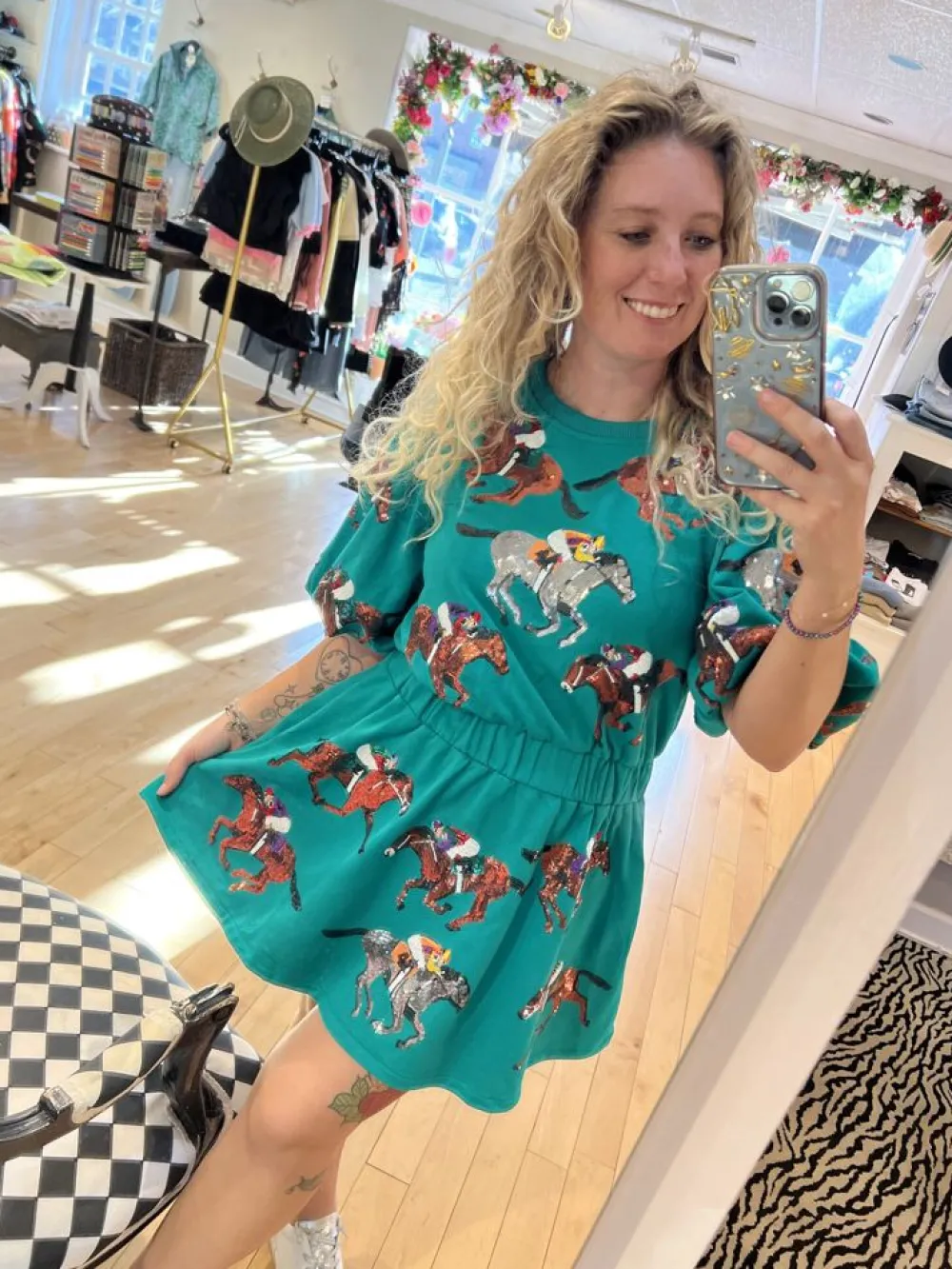 Store Green Horse & Jockey Dress Mini