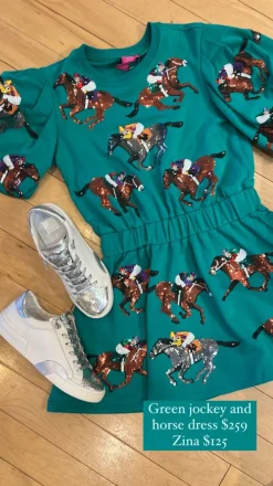 Store Green Horse & Jockey Dress Mini