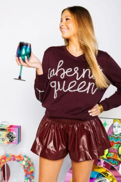 Store Maroon Leather Swing Shorts Shorts