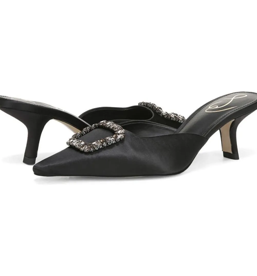 Online Brit Jewel Black Satin Heel
