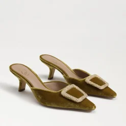 Outlet Brit Kitten Heel Mule Chartreuse Heel