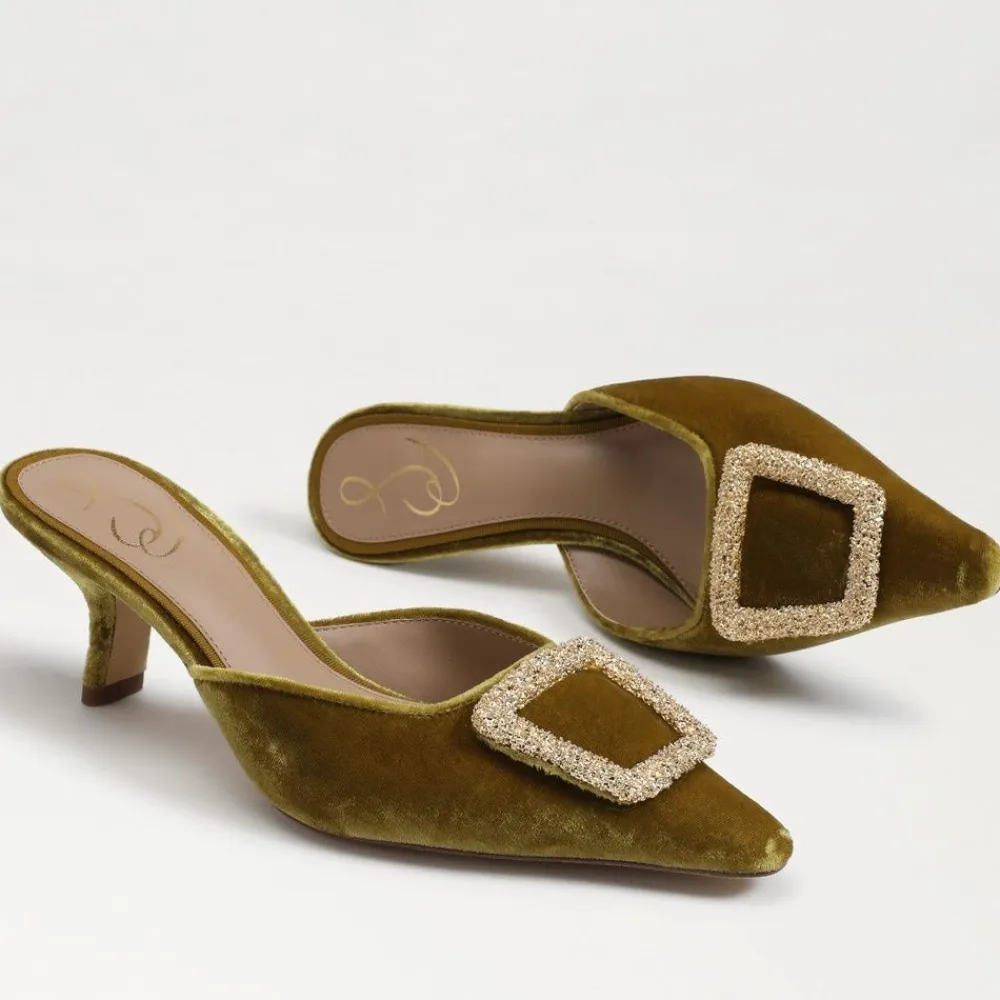 Outlet Brit Kitten Heel Mule Chartreuse Heel