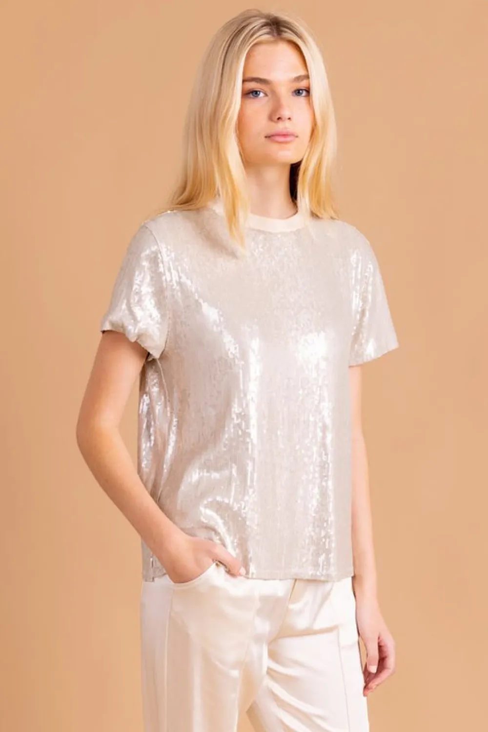 Best Sale S'Edge Apparel Ava Top Marshmallow Blouses