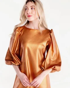 Discount S'Edge Apparel Colette Dress Copper Blouses