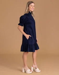 New S'Edge Apparel Erin Dress In Passport Midi