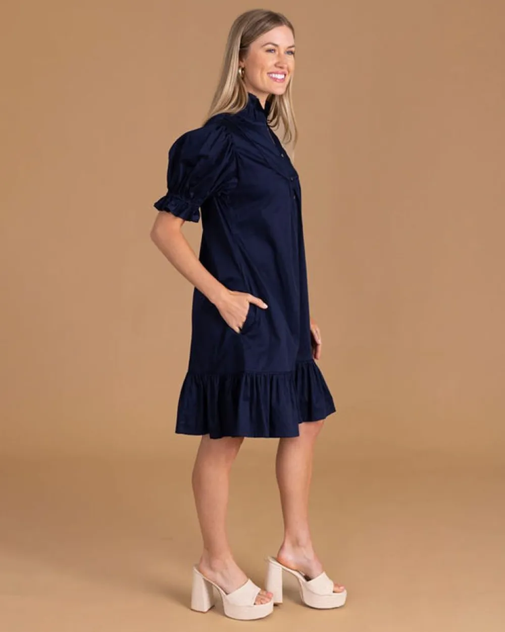 New S'Edge Apparel Erin Dress In Passport Midi