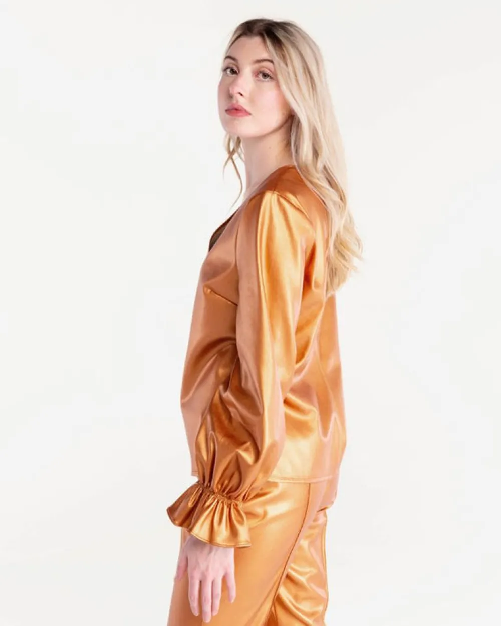 Outlet S'Edge Apparel Murphy Top Copper Blouses
