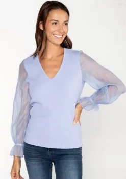 Best Sale S'Edge Apparel Murphy Top Party Peri Blouses