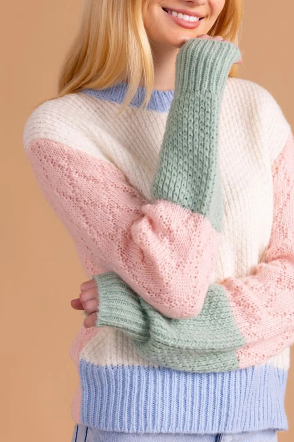 Sale S'Edge Apparel Piper Sweater Colorblock Sweaters