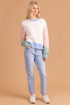 Sale S'Edge Apparel Piper Sweater Colorblock Sweaters