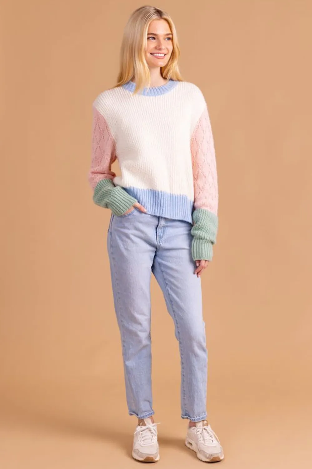 Sale S'Edge Apparel Piper Sweater Colorblock Sweaters