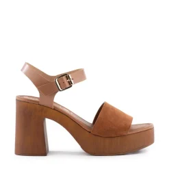Online Manila Cognac Suede Sandal